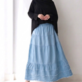 Flared denim skirt