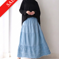 Flared denim skirt